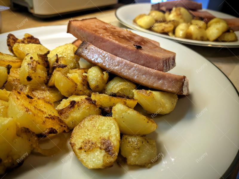 Bratkartoffeln mit Leberkäse